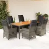 Image de VidaXL Ensemble à manger de jardin 7 pcs - Gris