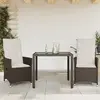 Image de Ensemble de bistro 3 pcs résine tressée - Marron