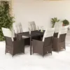 Image de vidaXL Ensemble à manger de jardin 7 pcs Résine tressée - Marron