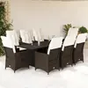 Image de vidaXL Ensemble à manger jardin 9 pcs - Marron