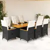 Image de vidaXL Ensemble à manger de jardin 9 pcs - Noir résine tressée