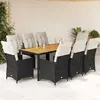 Image de vidaXL Ensemble à manger de jardin 9 pcs résine tressée noir
