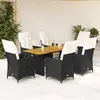 Image de VIDAXL Ensemble à manger jardin 7 pcs - Noir
