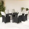 Image de VIDAXL Ensemble à manger de jardin - 7 pcs - Noir