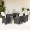 Image de vidaXL Ensemble à manger de jardin 7 pcs - Noir