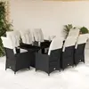 Image de vidaXL Ensemble à manger de jardin 9 pcs - Résine tressée - Noir