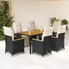 Image de vidaXL Ensemble de bistro 7 pcs Noir