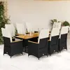 Image de vidaXL Ensemble de bistro de jardin 9 pcs - Noir poly rotin