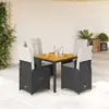 Image de vidaXL Ensemble bistro 5 pcs - Noir