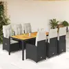 Image de vidaXL Ensemble de bistro de jardin 7 pcs coussins noir