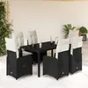 Image de vidaXL Ensemble de bistro de jardin 7 pcs - Noir