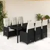 Image de vidaXL Ensemble de bistro de jardin 7 pcs coussins noir