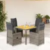 Image de vidaXL Ensemble de bistro de jardin 5 pcs - Gris