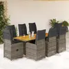 Image de vidaXL Ensemble de bistro de jardin gris poly rotin