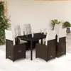 Image de VIDAXL Ensemble de bistro marron poly rotin
