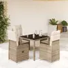 Image de vidaXL Bistro de jardin 5 pcs - Beige