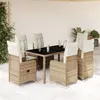 Image de vidaXL Ensemble de bistro de jardin 7 pcs - Beige