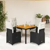 Image de vidaXL Ensemble de bistro de jardin poly rotin noir