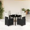 Image de vidaXL Ensemble bistro de jardin - Poly rotin noir