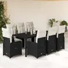 Image de vidaXL Ensemble bistro poly rotin - Noir