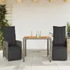 Image de vidaXL Ensemble de Bistro de Jardin 3 pcs - Gris Poly Rotin
