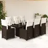 Image de vidaXL Ensemble de bistro de jardin 9 pcs Marron Poly Rotin
