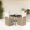 Image de vidaXL Ensemble marron poly rotin