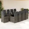 Image de vidaXL Ensemble bistro de jardin 11 pcs - Gris