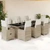 Image de vidaXL Ensemble bistro 9 pcs Beige