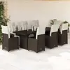 Image de vidaXL Ensemble de bistro de jardin 9 pcs Marron