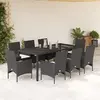 Image de vidaXL Ensemble dîner 9 pcs - Rotin & Verre