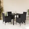 Image de vidaXL Ensemble à manger de jardin 5 pcs - Noir