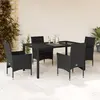 Image de VidaXL Ensemble à manger de jardin 5 pcs - Noir