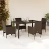 Image de vidaXL Ensemble à manger de jardin 5 pcs Marron
