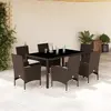 Image de VIDAXL Ensemble à manger de jardin 7 pcs marron
