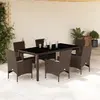 Image de vidaXL Ensemble à manger 7pcs - Marron
