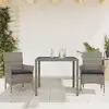 Image de vidaXL Ensemble à manger de jardin avec coussins 3 pcs - Gris