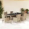 Image de vidaXL Ensemble à manger de jardin 7 pcs - Beige