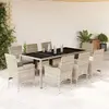 Image de vidaXL Ensemble à manger de jardin 9pcs - Gris Résine Tressée