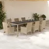 Image de vidaXL Ensemble à manger de jardin 9 pcs beige