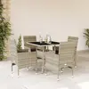 Image de vidaXL Ensemble à manger de jardin 5 pcs Gris clair