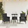 Image de vidaXL Ensemble à manger 3 pcs - Noir