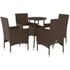 Image de Ensemble à manger vidaXL - 5 pcs - Marron