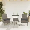 Image de VIDAXL Ensemble à manger de jardin et coussins 3 pcs
