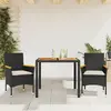 Image de vidaXL Ensemble à manger de jardin 3 pcs - Noir