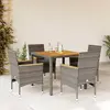 Image de vidaXL Ensemble à manger de jardin 5 pcs - Gris