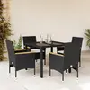 Image de VidaXL Ensemble à manger de jardin 5 pcs - Noir
