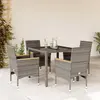 Image de Ensemble à manger de jardin vidaXL 5 pièces gris