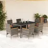 Image de vidaXL Ensemble à manger de jardin 7 pcs - Gris