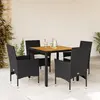 Image de vidaxl Ensemble à manger de jardin 5 pcs - Noir